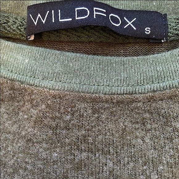 WILDFOX Sweatshirt Baggy Jumper NEW Midnight Munchies Olive Small Oversized - Picture 4 of 16